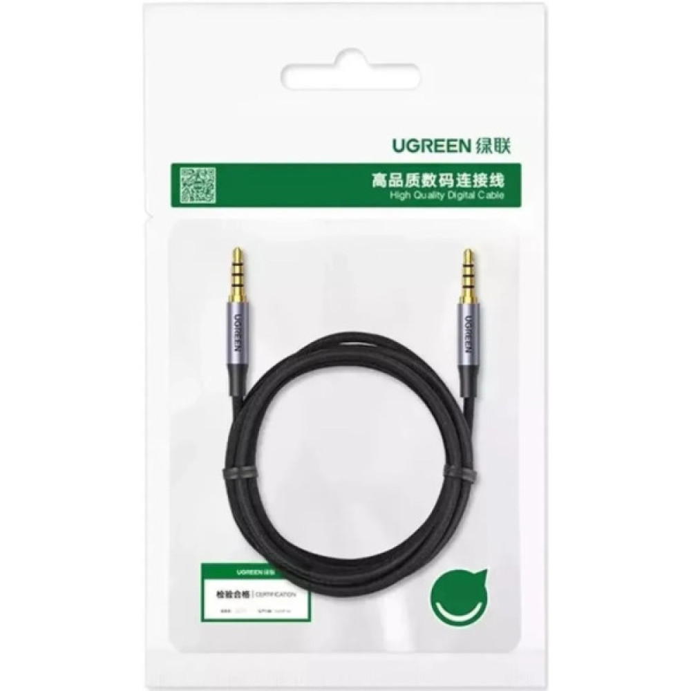 Кабель мультимедійний 3.5mm M to 3.5mm M 1.0m (4pin) AV183 gray Ugreen (10648)