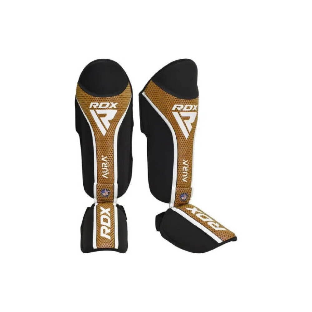 Захист гомілки і стопи RDX Shin Instep Aura Plus T-17 Black Golden M (SGR-T17BGL-M+)