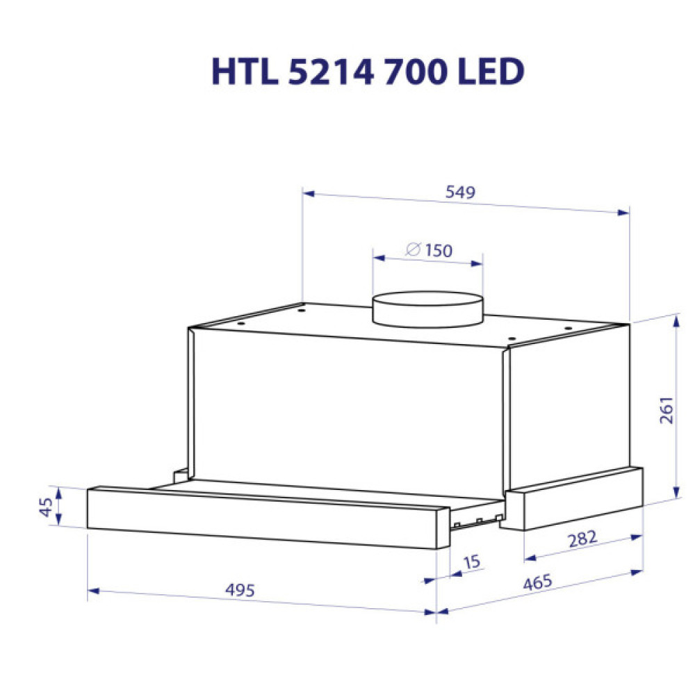 Витяжка кухонна Minola HTL 5214 BL 700 LED