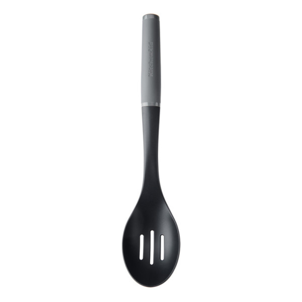 Ложка кухарська KitchenAid Coreline для сервіровки з прорізами, 33,8 см, сіра (KAS004OHCGG)