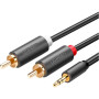 Кабель мультимедійний 3.5mm M to 2xRCA M 2.0m AV102 black Ugreen (10510) Кабель мультимедійний 3.5mm M to 2xRCA M 2.0m AV102 black Ugreen (10510)