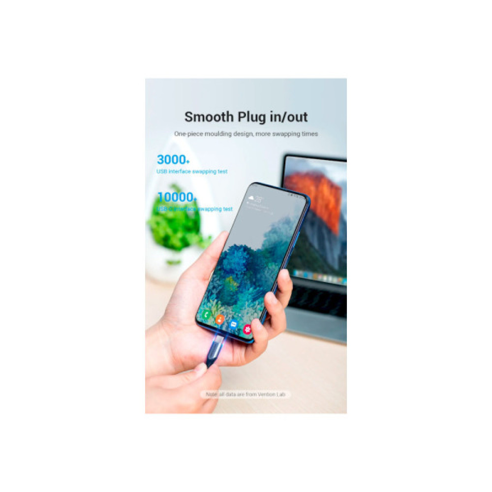 Дата кабель USB 2.0 AM to 2хUSB-C M 1.0m 2.4А 480Mbps Aluminum VENTION (CQOHF)