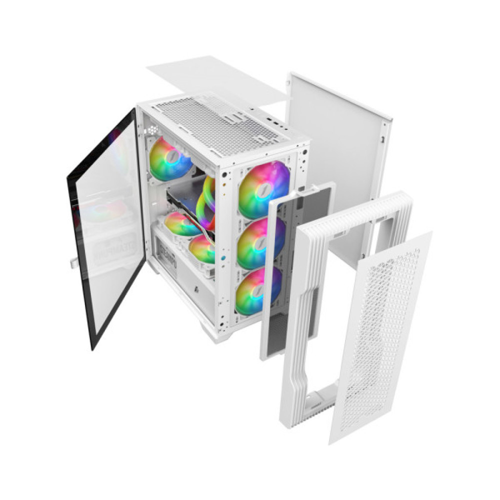 Корпус для ПК 1stPlayer T3-WH-4F1-W