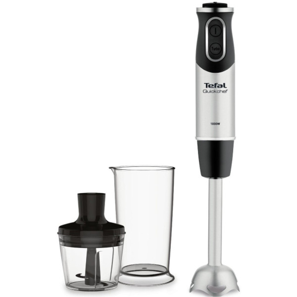 Блендер Tefal заглибний Quickchef 1000Вт, 2в1, чаша-500мл, чопер-500, нержав-чорний