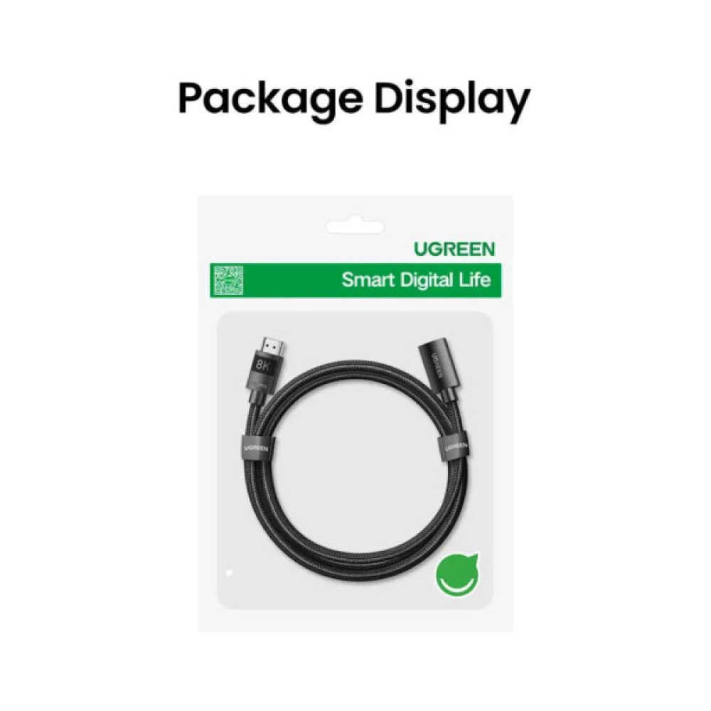 Кабель мультимедійний HDMI M to HDMI F 0.5m 8K HD151 black Ugreen (40400)