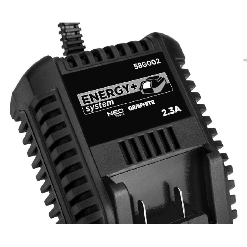 Зарядний пристрій GRAPHITE Energy+, 18В, 2.3А, 0.3кг