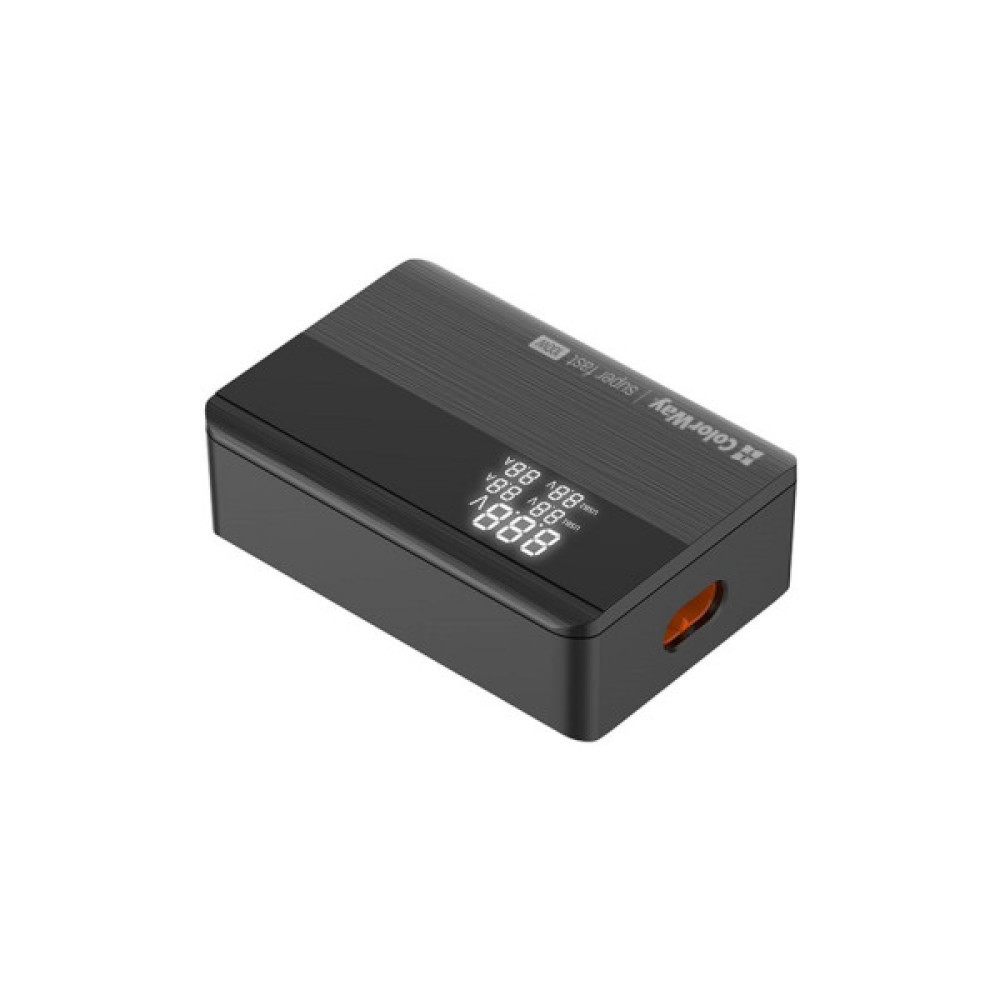 Зарядний пристрій ColorWay Power Delivery GaN (2USB-A + 2USB TYPE-C) (100W) black (CW-CHS041PD-BK)