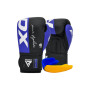 Боксерські рукавички RDX F4 Boxing Sparring Gloves Hook & Loop Blue/Black 14 унцій (BGR-F4U-14OZ)