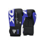 Боксерські рукавички RDX F4 Boxing Sparring Gloves Hook & Loop Blue/Black 14 унцій (BGR-F4U-14OZ)