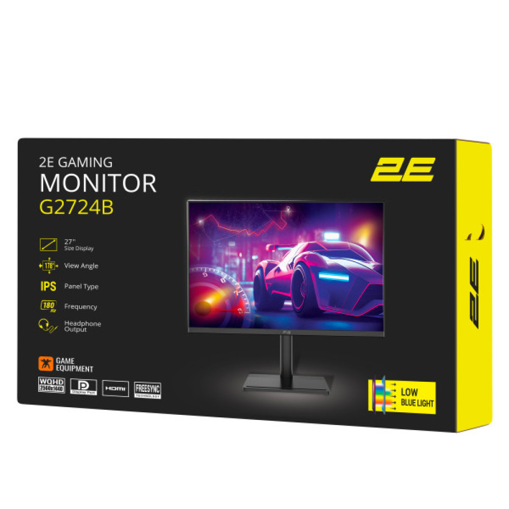 Монітор 2E GAMING 27" G2724B 2xHDMI, DP, IPS, 2560x1440, 180Hz, 1ms, FreeSync, HAS
