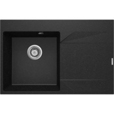 Мийка кухонна Deante Evora, граніт, прямокутна, з крилом, 760х500х195мм, чаша - 1, врізна, графіт Мийка кухонна Deante Evora, граніт, прямокутна, з крилом, 760х500х195мм, чаша - 1, врізна, графіт