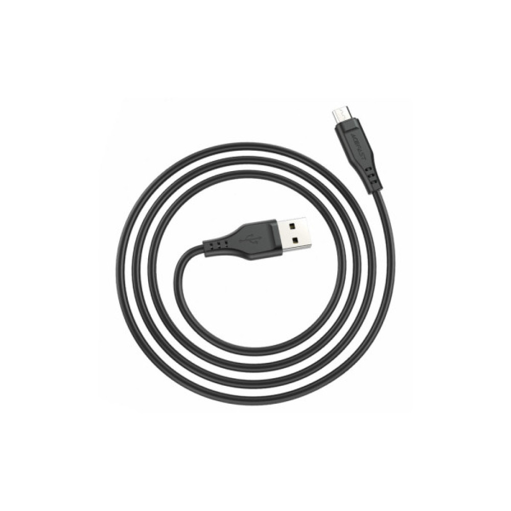 Дата кабель USB 2.0 AM to Micro 5P 1.2m 2.4A TPE C3-09 black Acefast (6974316280880)