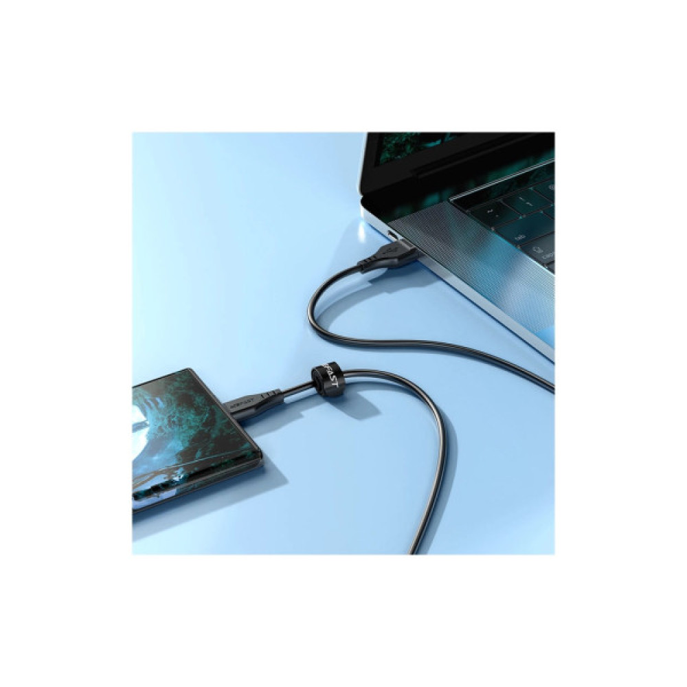 Дата кабель USB 2.0 AM to Micro 5P 1.2m 2.4A TPE C3-09 black Acefast (6974316280880)
