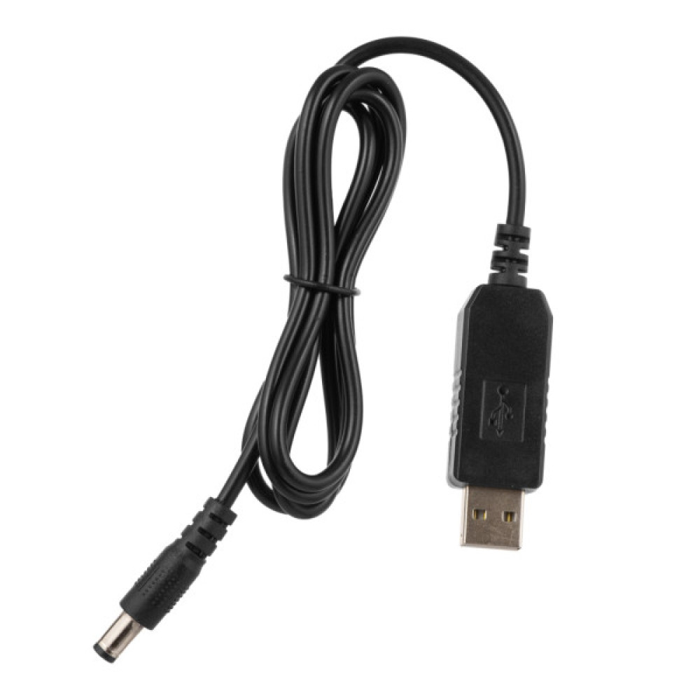 Кабель живлення USB to DC 5.5x2.5mm 12V 1.0m 1.0A 2E (2E-CCAD12-BK)