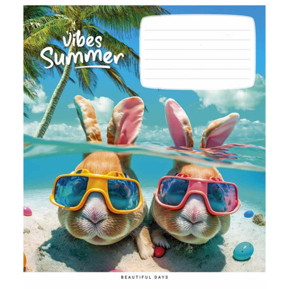 Зошит Школярик Summer vibes 24 аркуша клітинка (024-3494K)