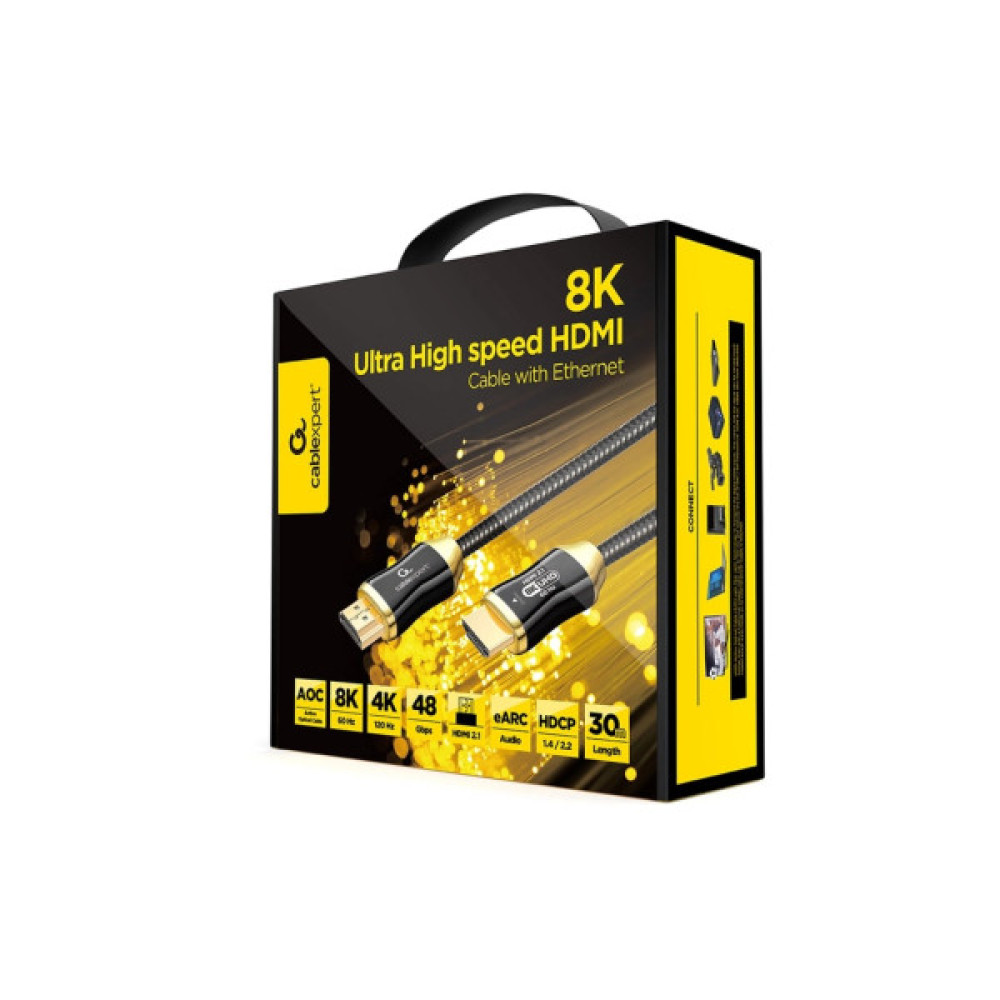 Кабель мультимедійний HDMI M to HDMI M 30.0m V2.1 8K 60Hz/4K 144Hz AOC Cablexpert (CCBP-HDMI8K-AOC-30M-EU) Кабель мультимедійний HDMI M to HDMI M 30.0m V2.1 8K 60Hz/4K 144Hz AOC Cablexpert (CCBP-HDMI8K-AOC-30M-EU)