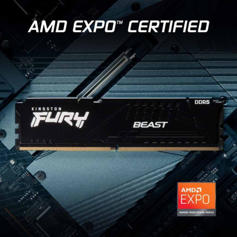 Пам'ять ПК Kingston DDR5 16GB 6000 FURY Beast  EXPO