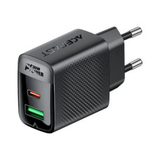 Зарядний пристрій Acefast 2xUSB 30W (USB-C+USB-A) Gan A98 Black (6974316283263)