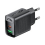 Зарядний пристрій Acefast 2xUSB 30W (USB-C+USB-A) Gan A98 Black (6974316283263)