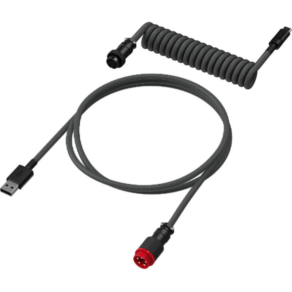 Дата кабель USB 2.0 AM to USB-C 1.37m coiled gray-black HyperX (6J679AA)