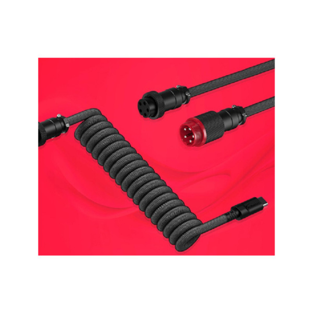 Дата кабель USB 2.0 AM to USB-C 1.37m coiled gray-black HyperX (6J679AA)