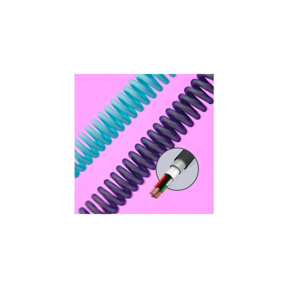 Дата кабель USB 2.0 AM to USB-C 1.37m coiled gray-black HyperX (6J679AA)