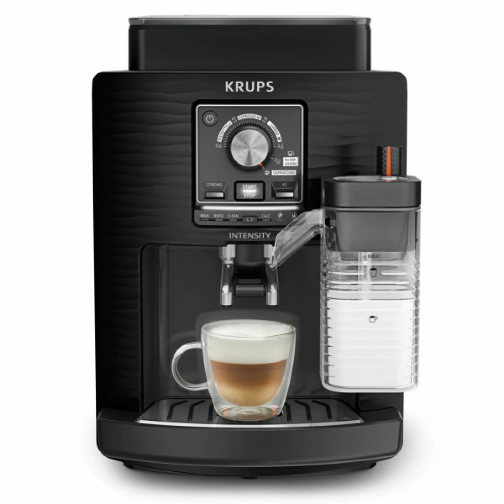 Кавомашина Krups Intensity Milk 1.7л, зерно, автомат.капучинатор, авторецептів - 4, чорний
