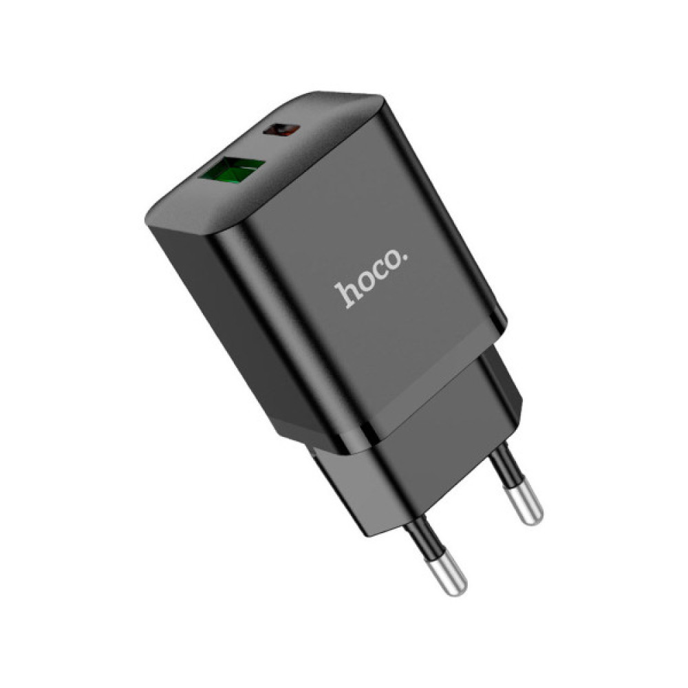 Зарядний пристрій HOCO N28 Founder 1xUSB-C PD20W + 1xUSB QC3.0 Black (6931474783509)