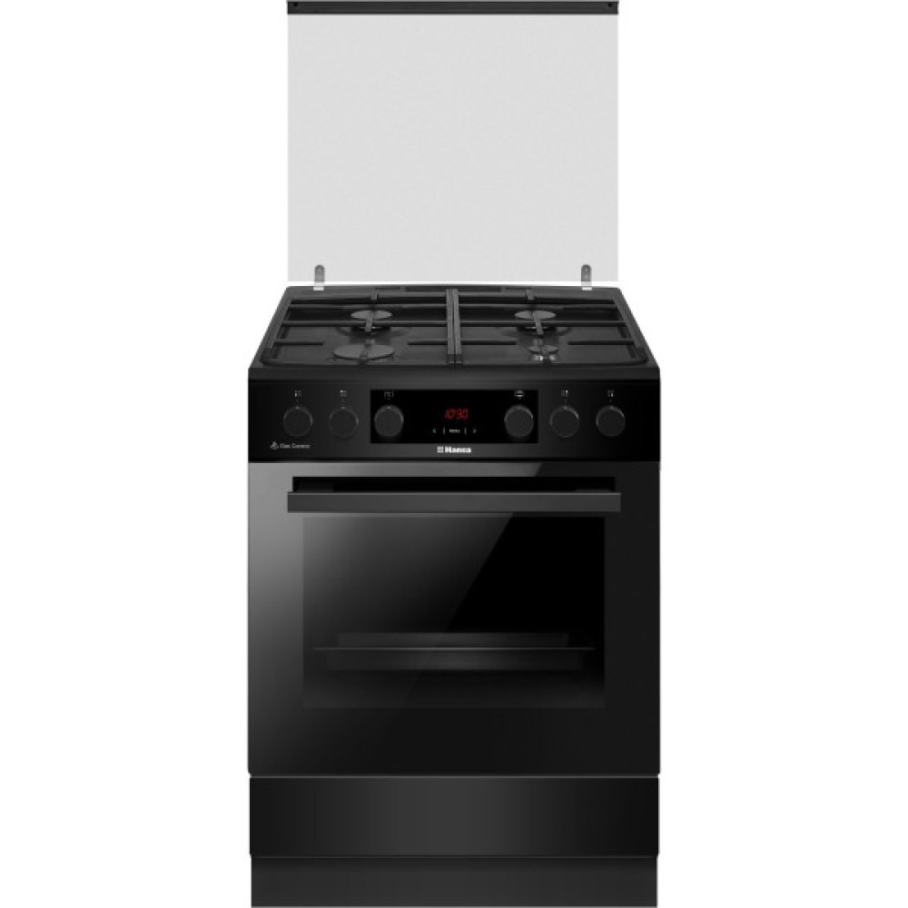Плита Hansa комбінована, 65л, 60x60см, дисплей, конвекція, чавун, чорний