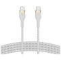 Дата кабель USB-C to USB-C 1.0m BRAIDED SILICONE white Belkin (CAB011BT1MWH)