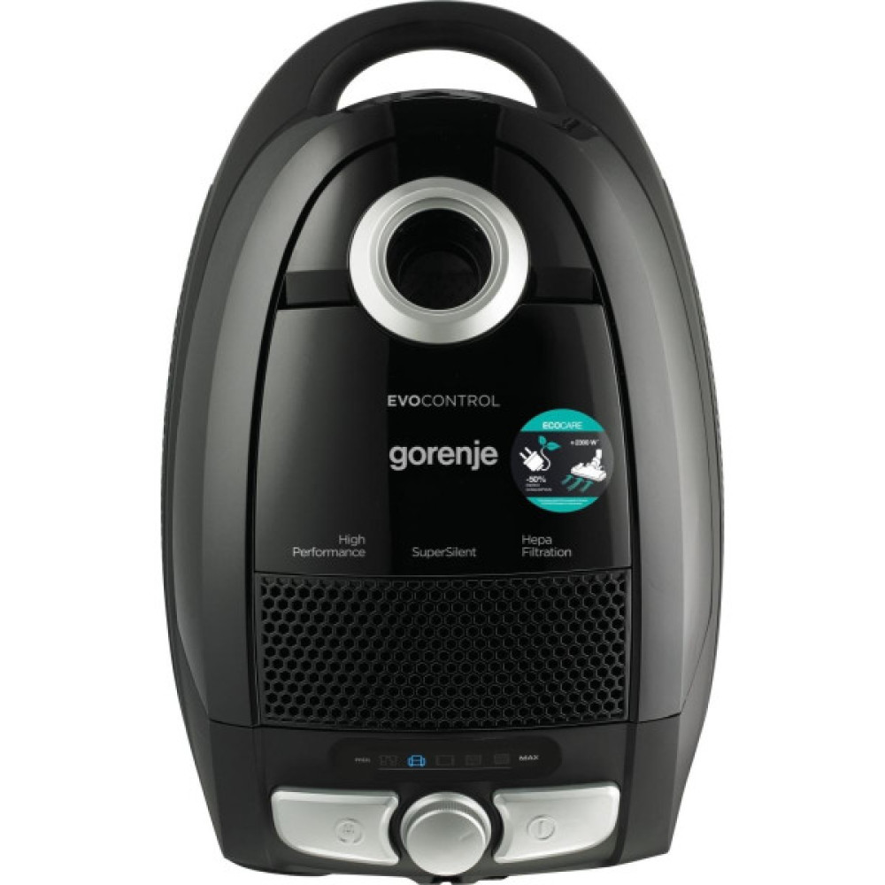 Пилосос Gorenje мішковий, 800Вт, конт пил -3л, HEPA, телескоп трубка, чорний