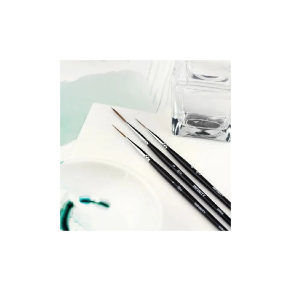 Пензлик для малювання Rosa Соболь круглий, лайнер, INFINITY 128, № 0 (4823098516866)