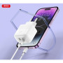 Зарядний пристрій XO 1xUSB QC3.0 + 1xUSB-C PD20W (XO-QC37)