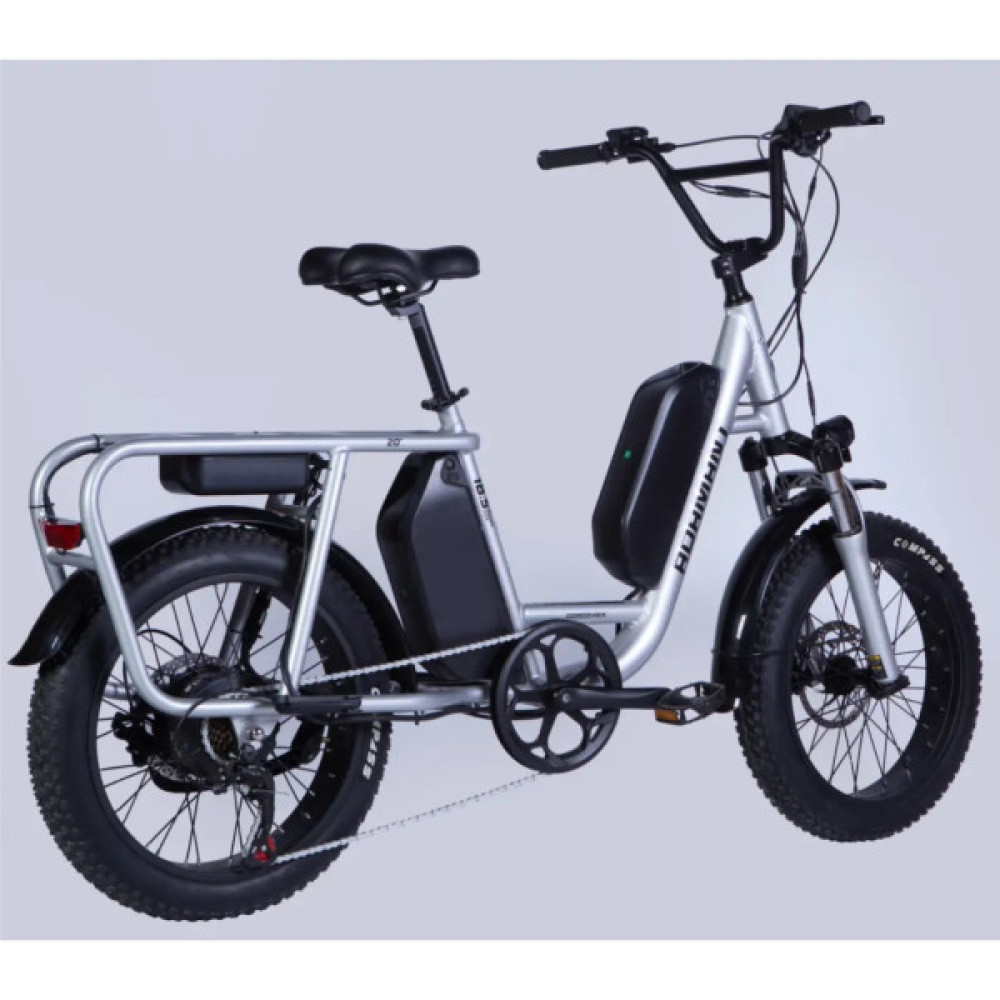 Електровелосипед Dorozhnik 20" ADAMANT HDD рама-18,5" 48B 17.5+12.5А*г 1000Вт 2026 срiблястий (ELB-D-20-080)