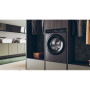 Пральна машина Haier фронтальна, 9кг, 1400, A+++, 60см, дисплей, пара, інвертор, люк чорний, прямий привід, cріблястий