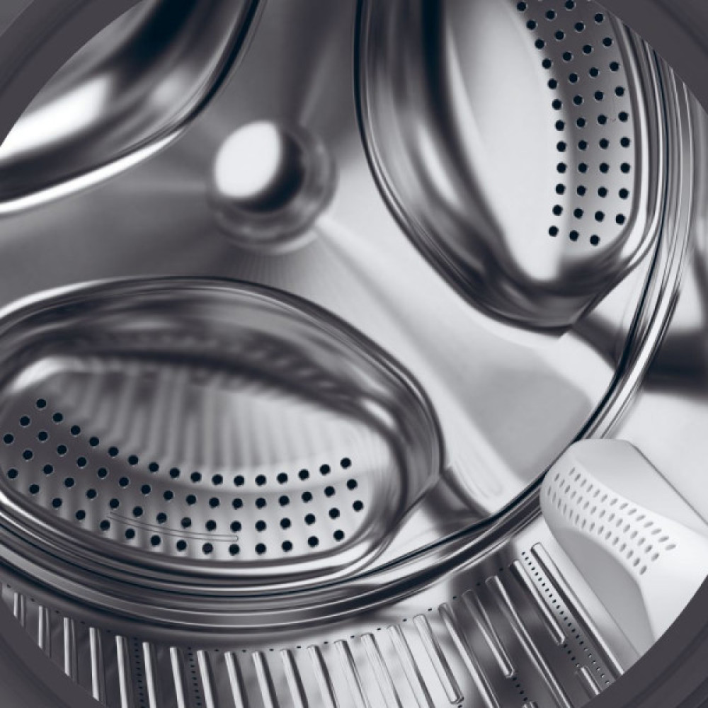 Пральна машина Haier фронтальна, 9кг, 1400, A+++, 60см, дисплей, пара, інвертор, люк чорний, прямий привід, cріблястий