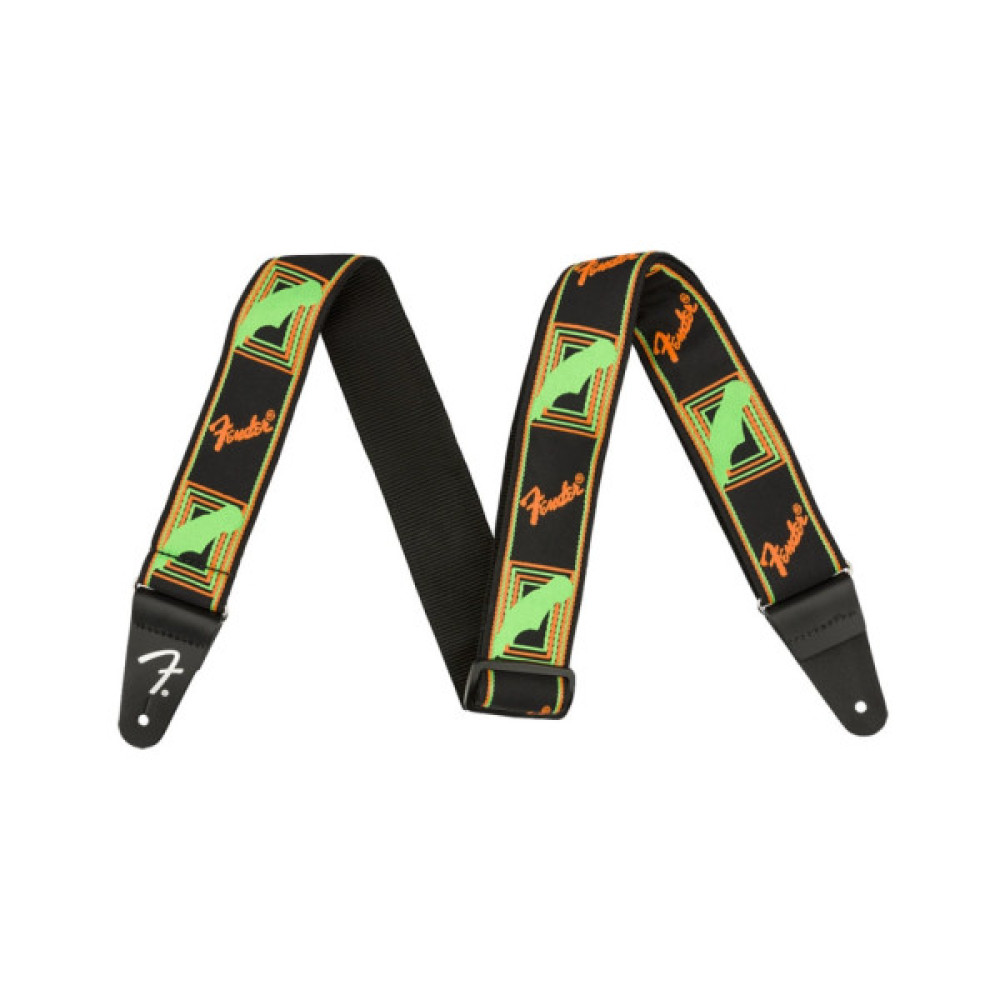 Ремінь для гітари Fender Strap 2" Neon Monogrammed Green Orange (232339)