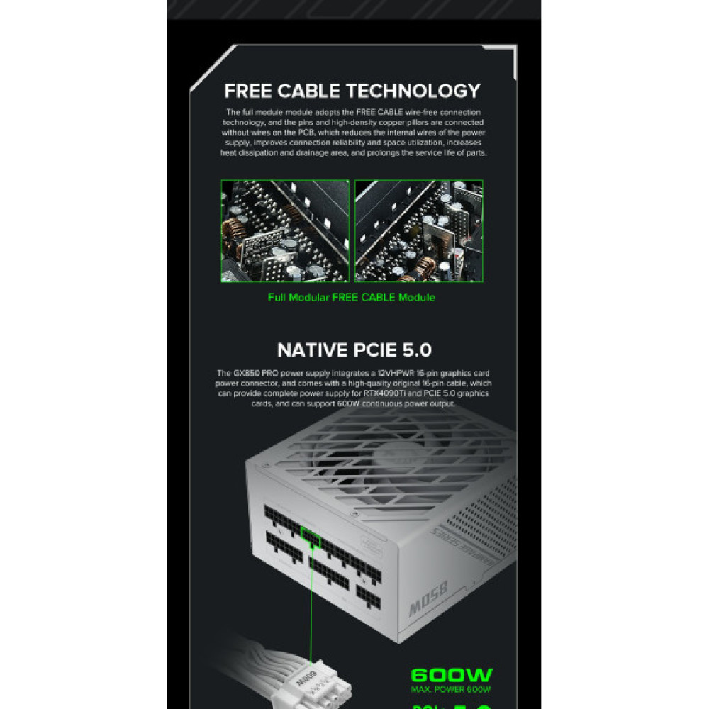 GAMEMAX GX-850 PRO WT (ATX3.0 PCIe5.0)