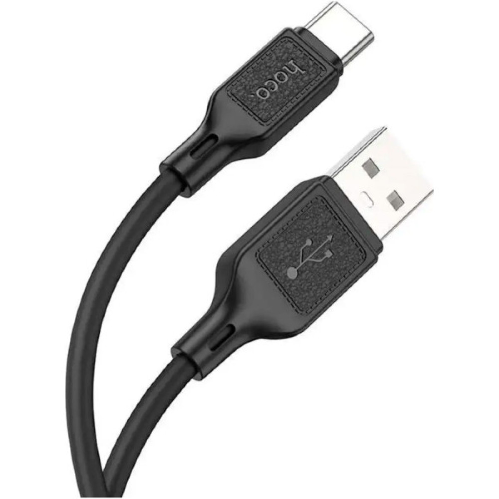 Дата кабель USB 2.0 AM to USB-C 1.0m Cool silicone X90 black HOCO (6931474788443)