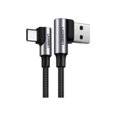 Дата кабель USB 2.0 AM to USB-C 2.0m 3A 90° corner US176 black Ugreen (20857)