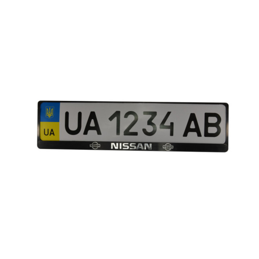 Рамка номерного знака CarLife пластик з об'ємними літерами NISSAN (2штт) (24-013)