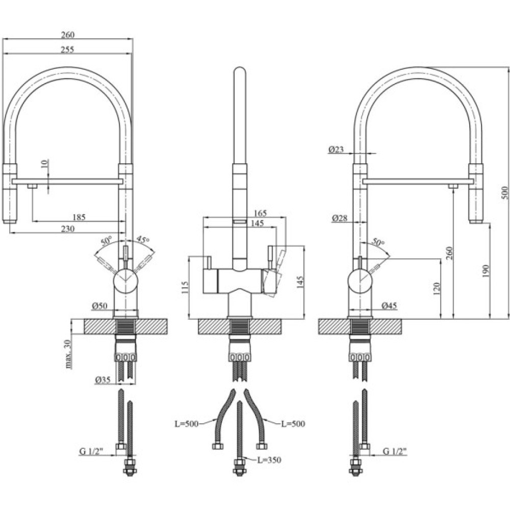 Змішувач Kroner Klassisch-ESG03815WHI (CV027935)