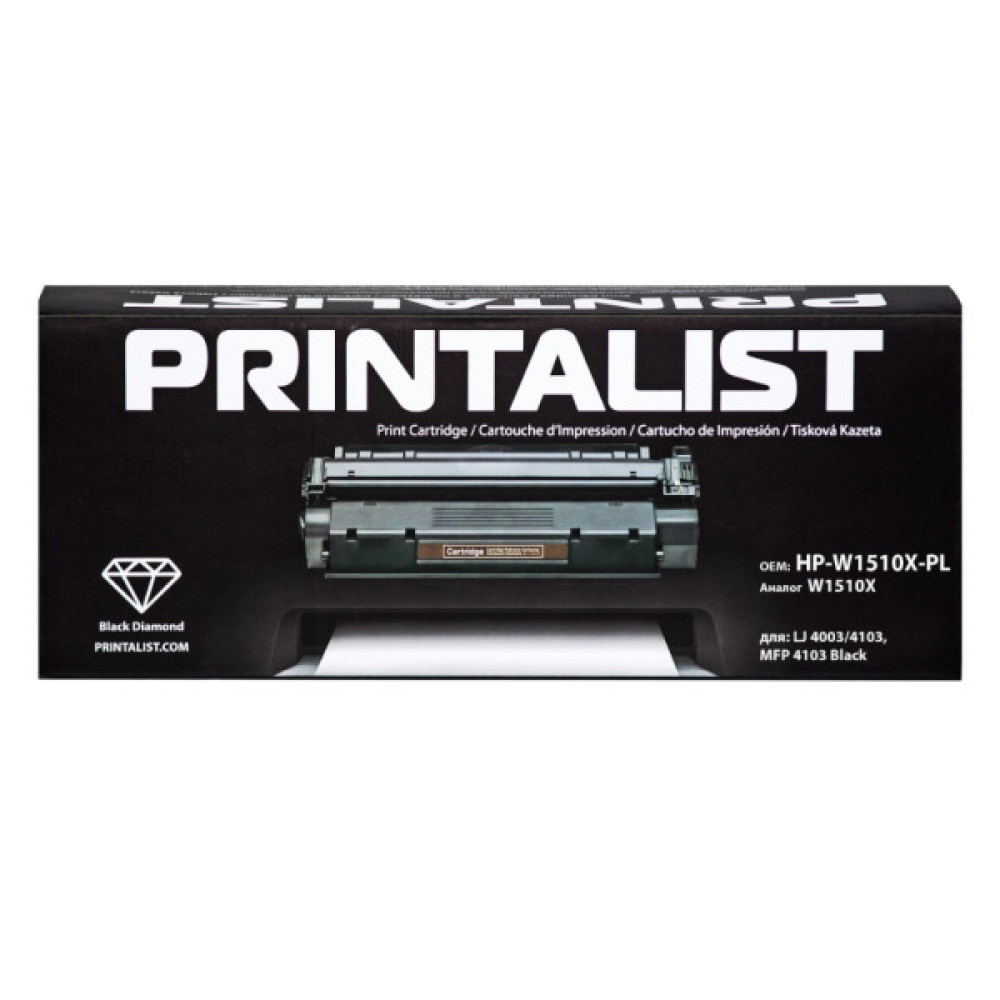 Тонер-картридж Printalist HP LJ 4003/4103, MFP 4103 Black / W1510X 9,7K (HP-W1510X-PL)