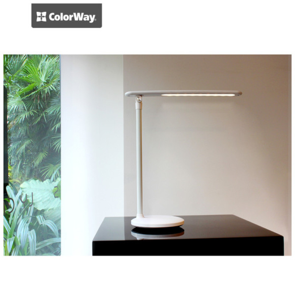 Настільна лампа ColorWay 4W з вбудованим акумулятором 1800 mAh USB in/out 5V*1A, white (CW-DL02B-W)