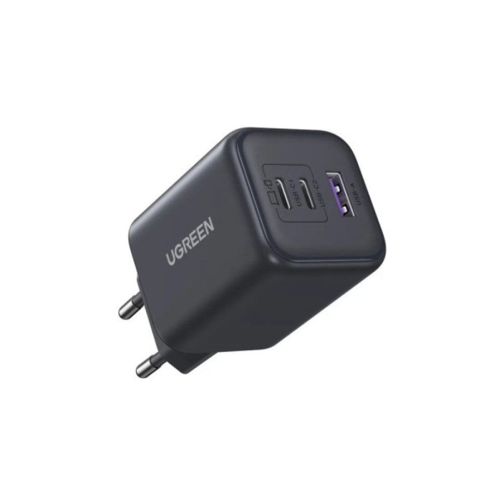Зарядний пристрій Ugreen 2xUSB-C PD45W + 1xUSB QC3.0 GaN X527 gray (65156B)