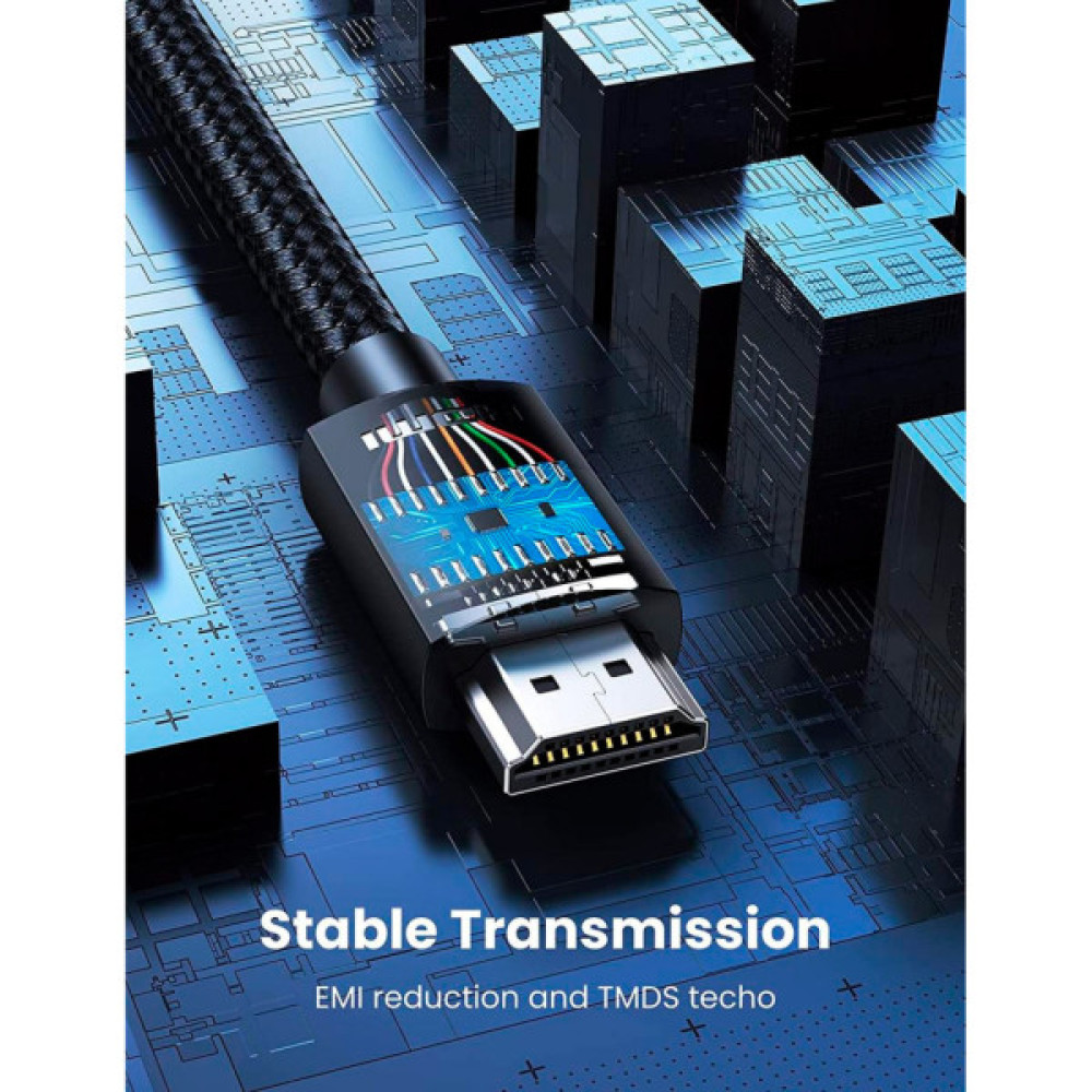 Кабель мультимедійний HDMI M to HDMI M 10.0m 4K30Hz braided HD119 black Ugreen (40104)