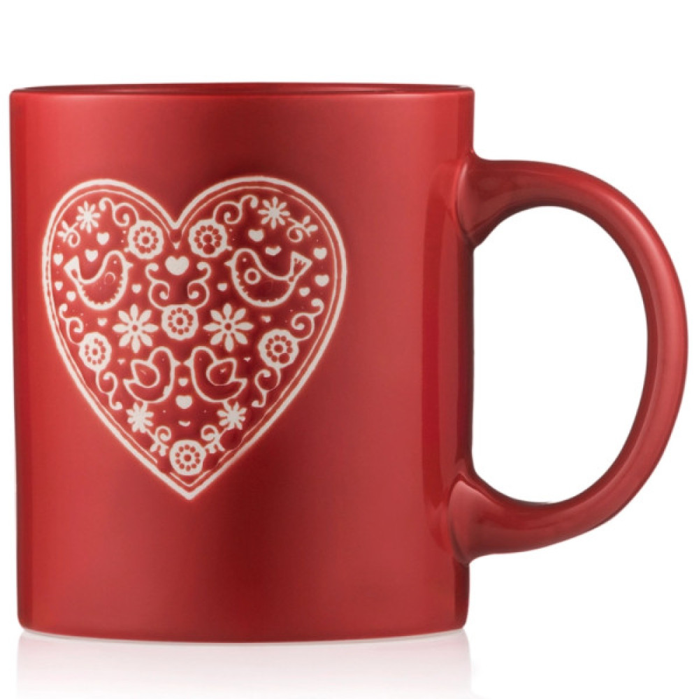 Чашка ARDESTO Heart, 320мл, кераміка, червоний (AR3074R)