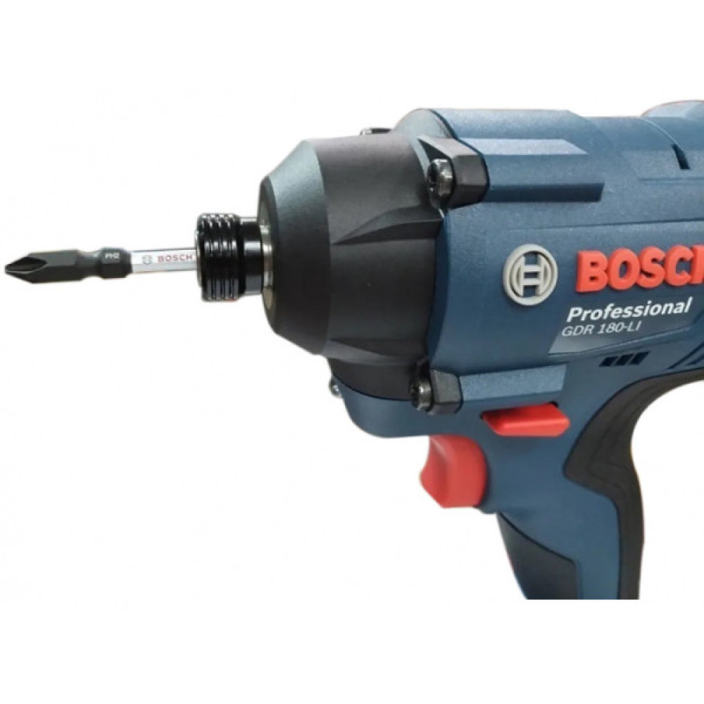 Гвинтоверт ударний акумуляторний Bosch Professional GDR 180-Li 18В АКБ 2х2А·год 2600об·хв 160Нм 1/4" кейс 1.1кг