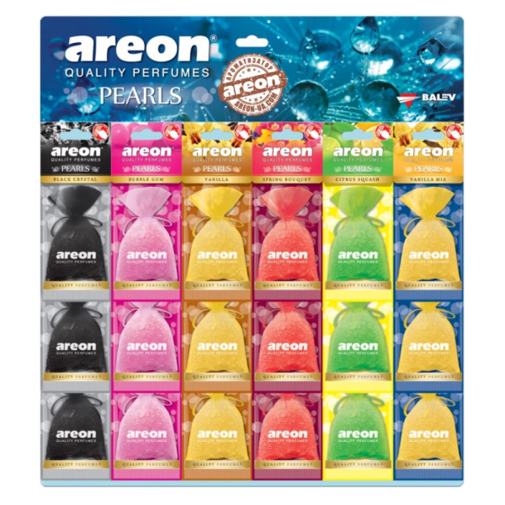 Ароматизатор для автомобіля Areon Pearls  (планшет 18 шт) (77269)