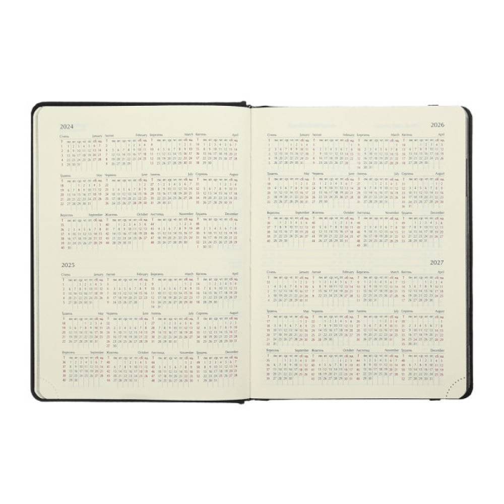 Тижневик Buromax датований 2025 CODE, А5 чорний (BM.2142-01)